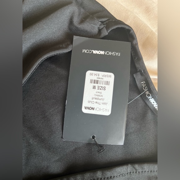 Black Jumpsuit with V Neck - Picture 2 of 3